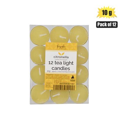 CANDLE CITRONELLA TEALIGHT PACK 12 x 10g