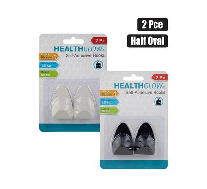 HOOK S/ADH METAL 2PC HALF OVAL