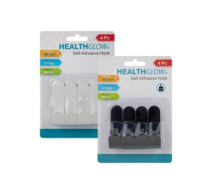 HOOK S/ADH METAL 4PC RECTANGULAR
