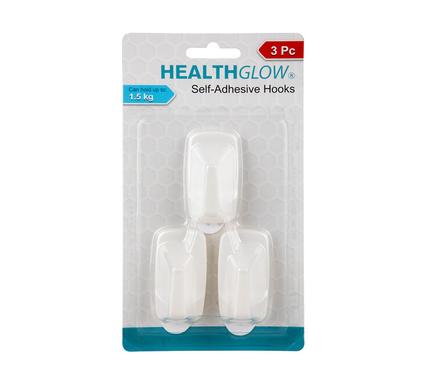HOOK S/ADH PLASTIC 3PC RECTANGULAR