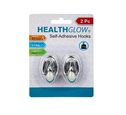 HOOK S/ADH PLASTIC 2PC CHROME