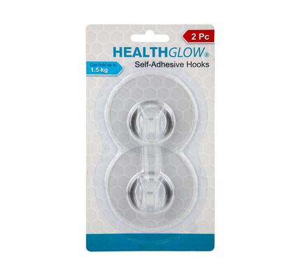 HOOK S/ADH PLASTIC 2PC ROUND TRANSP