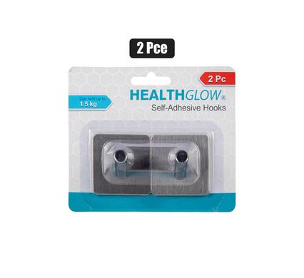 HOOK S/ADH STAINLESS STEEL 2PC SQUARE