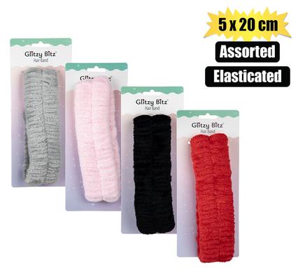 HAIR BAND 5X20cm ELASTICATED  ASSORTED