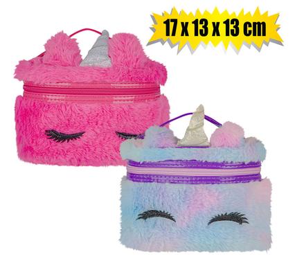COSMETIC BAG UNICORN FUR 17x13x13cm