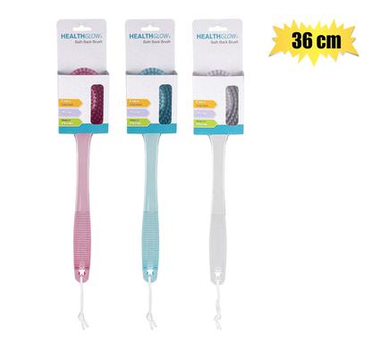 BATH BASICS BRISTLE BRUSH PL HANDLE 36cm