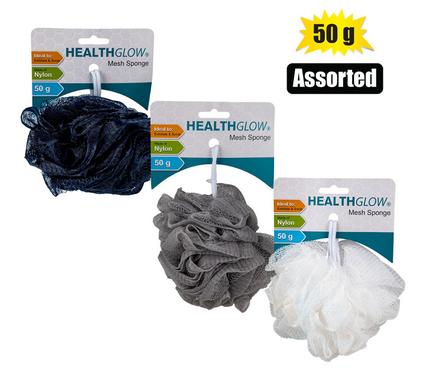 BATH SPONGE MESH W/ROPE 50g