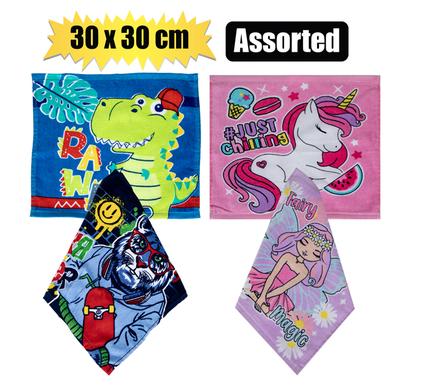 FACE CLOTH KIDS 30x30cm ASSORT