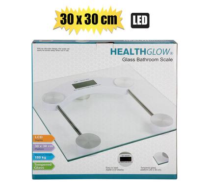BATHROOM SCALE SQUARE LCD GLASS PLATFORM