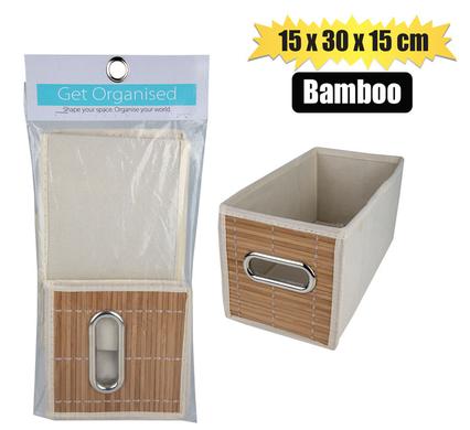 STORAGE BOX NON-WOVEN 15x30x15cm BAMBOO