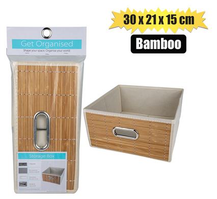 STORAGE BOX NON-WOVEN 30x30x15cm BAMBOO