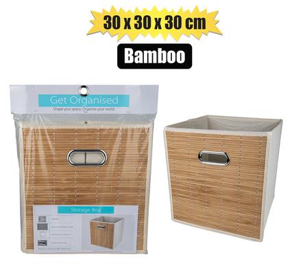 STORAGE BOX NON-WOVEN 30x30x30cm BAMBOO