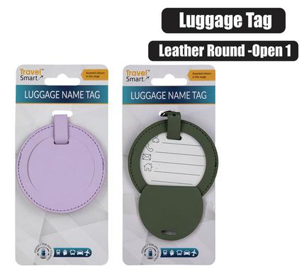 TRAVEL LUGGAGE TAG PVC LEATHER ROUND