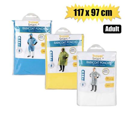 RAINCOAT PONCHO ADULT 117x97cm  VINYL