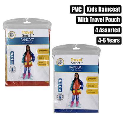 RAINCOAT KIDS PVC SIZE 4-6 MULTI COLOR