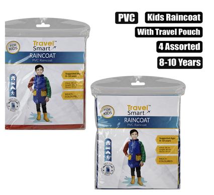 RAINCOAT KIDS PVC SIZE 8-10 MULTI COLOR