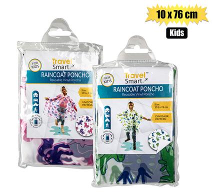 RAINCOAT PONCHO KIDS 101x76cm PEVA 2-AST