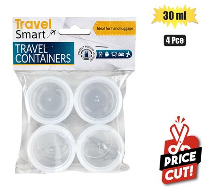 TRAVEL BOTTLES 4-PACK TUBS 30ml