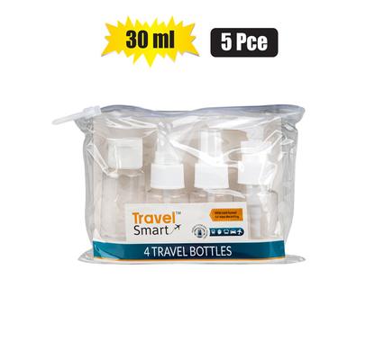 TRAVEL BOTTLE SET 30ml IN POUCH 5PCE