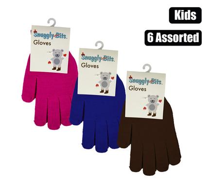 GLOVES KIDS PLAIN ASSORTED COLOURS