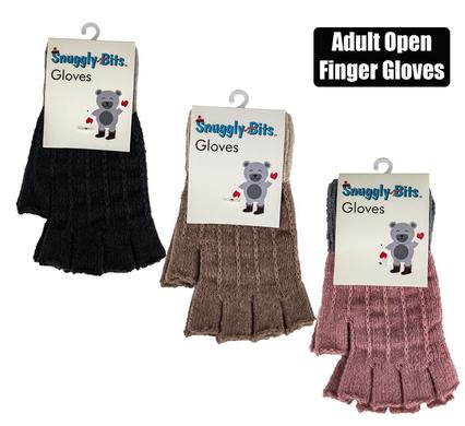 GLOVES ADULT OPEN-FINGER W/CUFF ACR