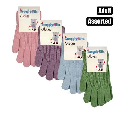 GLOVES ADULT PLAIN ASSTD COLOURS 21x10cm