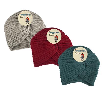 BEANIE ADULT KNITTED TWIST PLAIN COLOURS