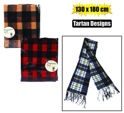 SCARF ADULT 125 X 17cm WOOL ASSTD