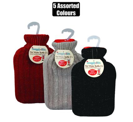 HOTWATER BOTTLE W/KNITTED COVER 2L