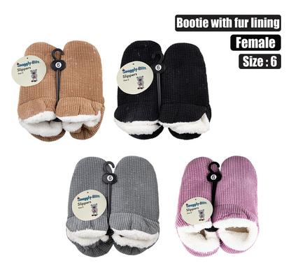 SLIPPER BOOTIE WITH FUR LINING SIZE 6