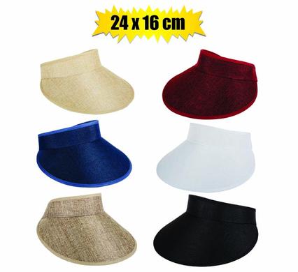 HAT LADIES VISOR STYLE ASSTD 24x16cm