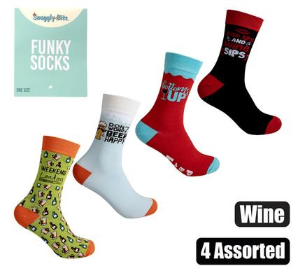 SOCKS UNISEX BEER/WINE DESIGNS