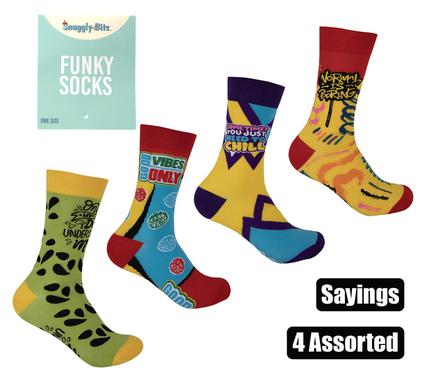 SOCKS UNISEX SAYINGS ASSTD
