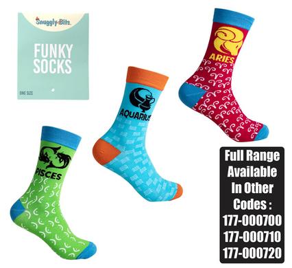 SOCKS UNISEX ZODIAC AQUARIS/PISCES/ARIES
