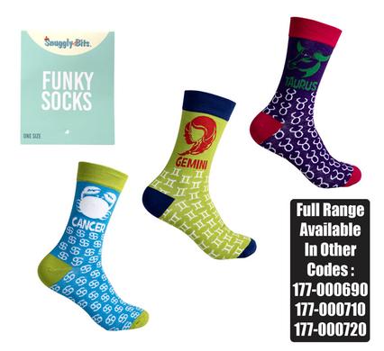 SOCKS UNISEX ZODIAC TAURUS/GEMINI/CANCER