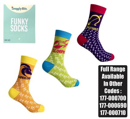SOCKS UNISEX ZODIAC SCORPIO/SAGIT/CAPRIC