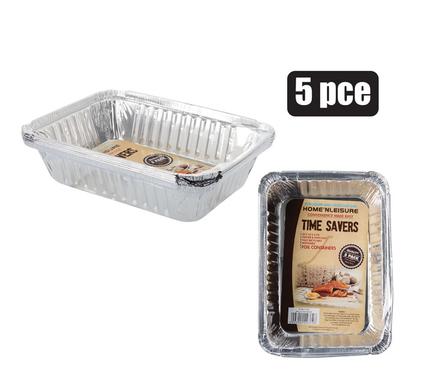 BAKING PAN ALUM-FOIL 5PCE 20x14x4cm