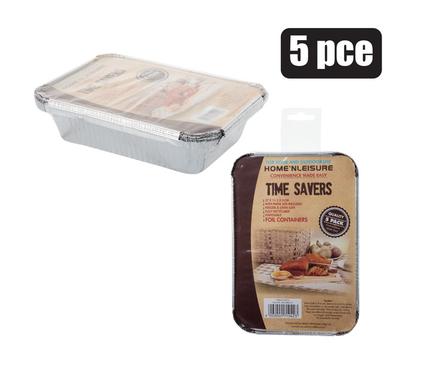 BAKING-PAN ALUM-FOIL 5PCE 17x11.5x3cm