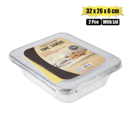 BAKING PAN ALU-FOIL 2PC 32x26x6cm