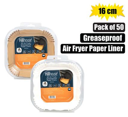 AIR FRYER LINERS 16cm SQUARE 50PC