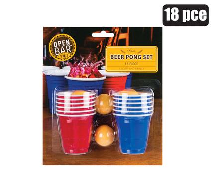 DRINKING GAME MINI BEER PONG 18PC