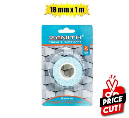 TAPE DBL-SIDED 18x1000mm CARD     ZENITH