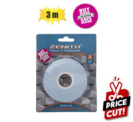 TAPE DBL-SIDED 18x3000mm VALUE PK ZENITH