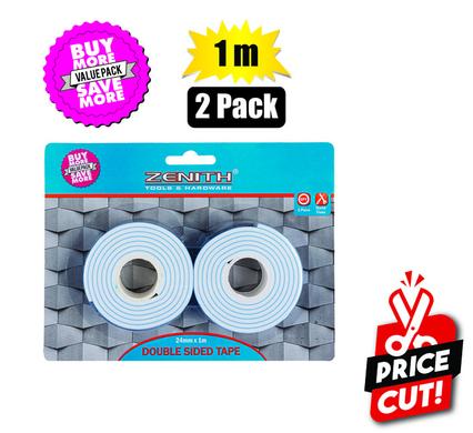 TAPE DBL-SIDED 24x1000mm 2 PACK