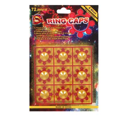 GUN REFILL CAPS 8 SHOT CARD OF 9
