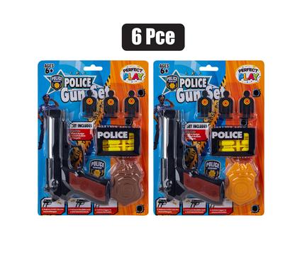 GUN HAND SOFT BULLET POLICE SET 6PC