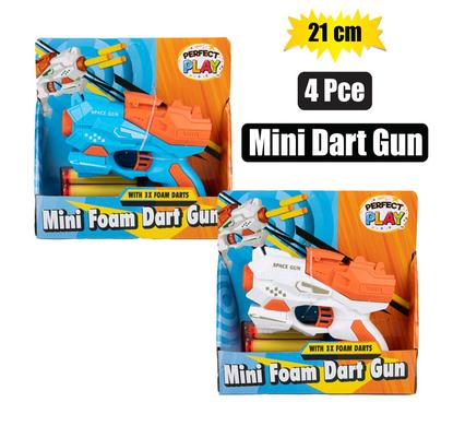 GUN FOAM DART MINI SHOOT 12cm ASSTD 4PC