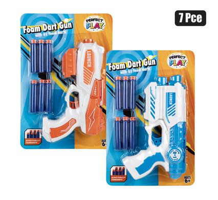GUN FOAM DART SHOOT 21cm ASSTD 7PC
