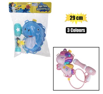GUN WATER B/PACK DINOSAUR&UNICORN 29cm
