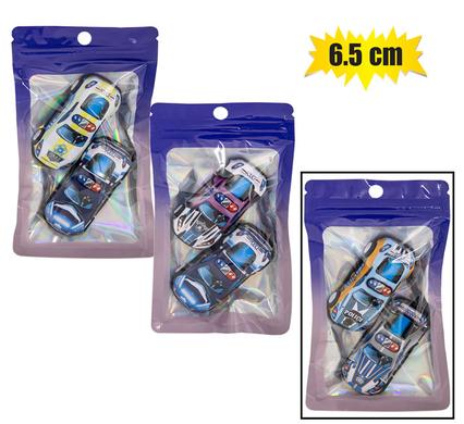 DIE CAST SET 2PC POLICE P/B RACERS 6.5cm